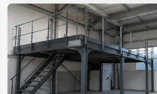 Individuelle Sonderkonstruktion mit Stahlpodest und Treppe